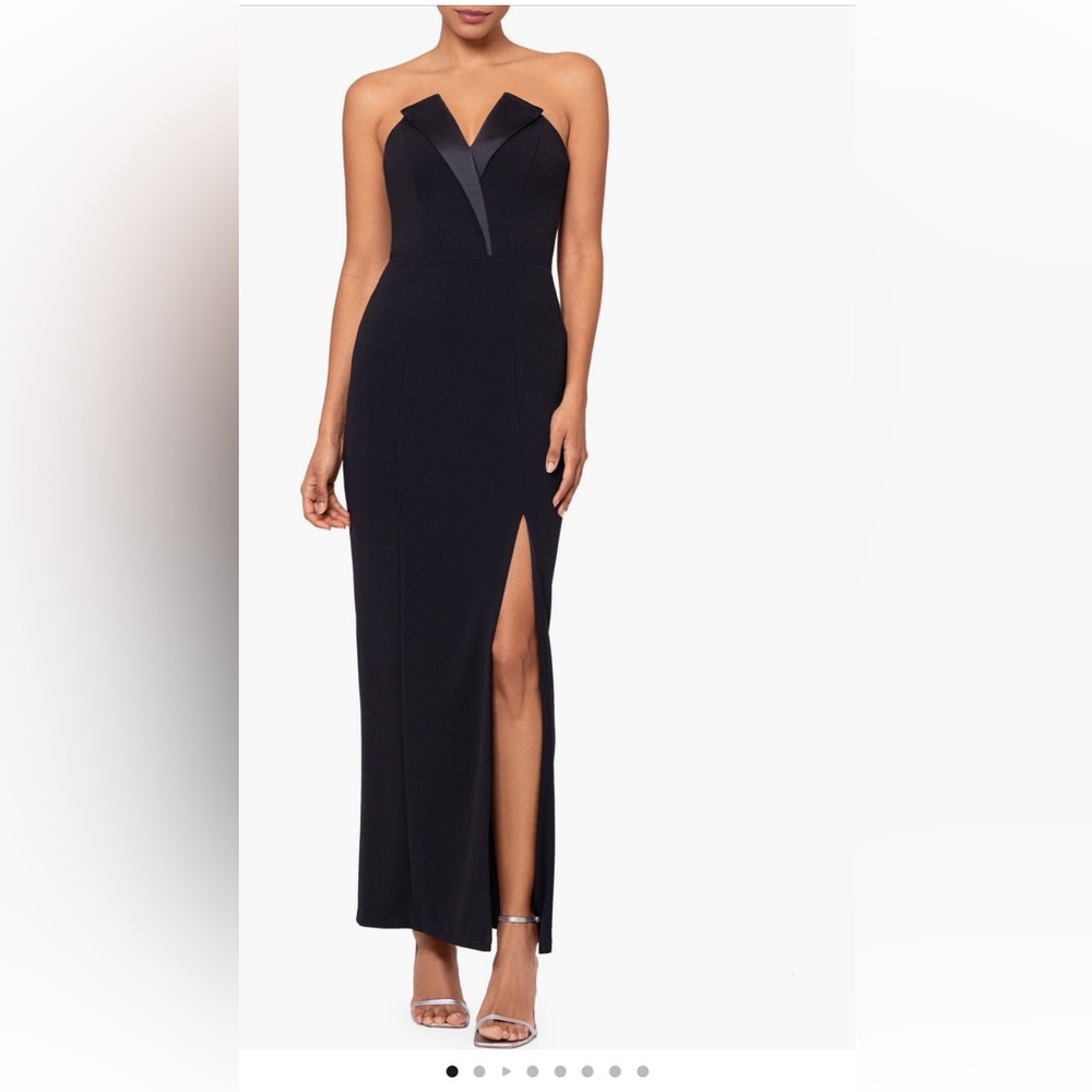 Black Sleeveless Maxi Dress with Plunge Neckline
